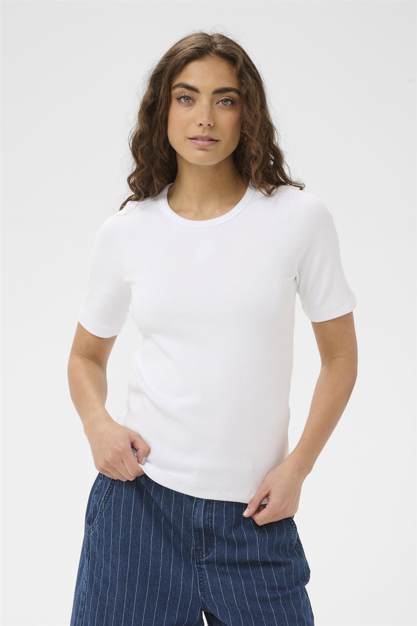 Culture Alyssa Rib T-Shirt White