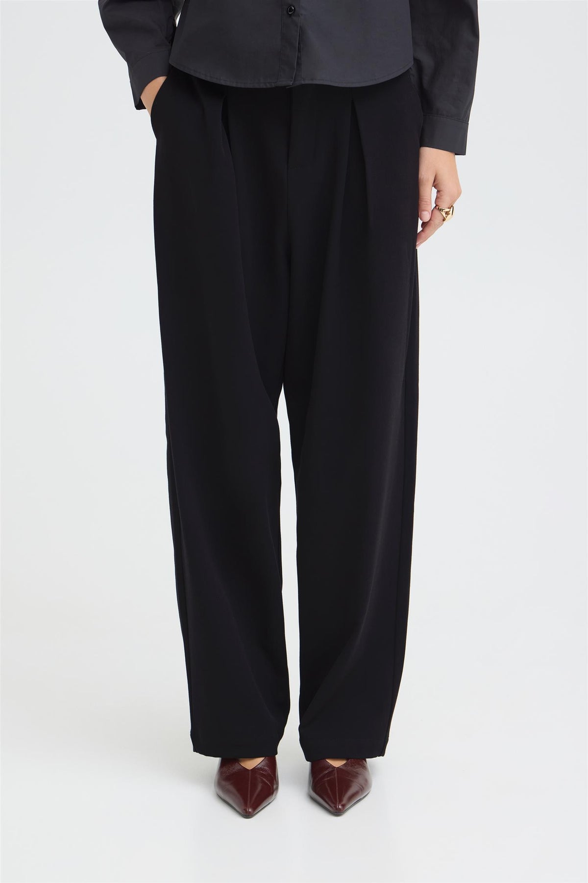 Pulz Leonora HW Loose Leg Black