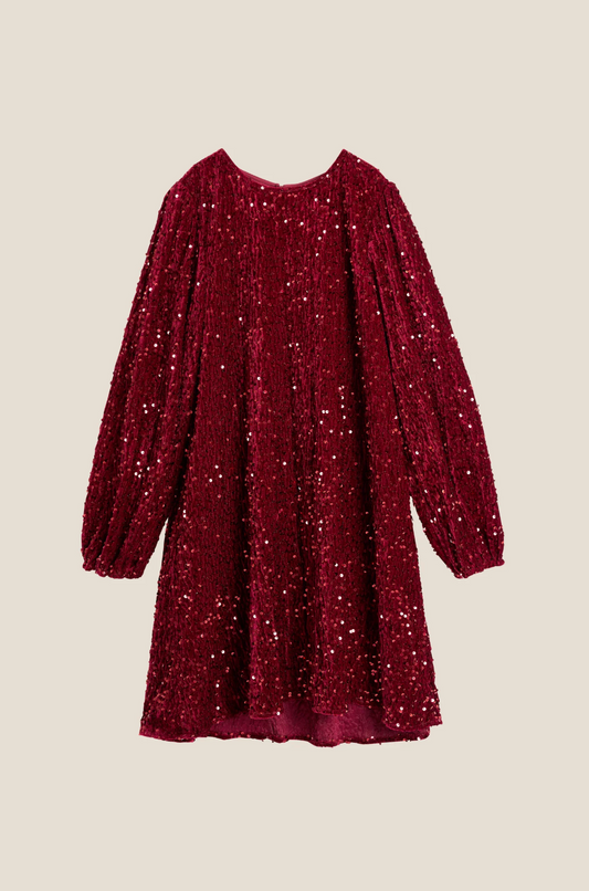 Line of Oslo Luna Sequins Dress Red