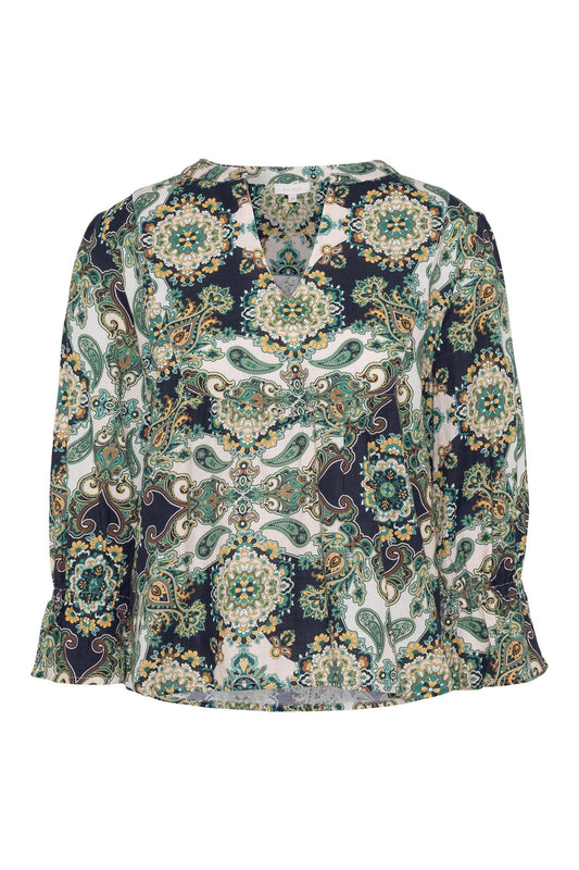 Rah Oslo Emma Blouse Blue Paisley Print