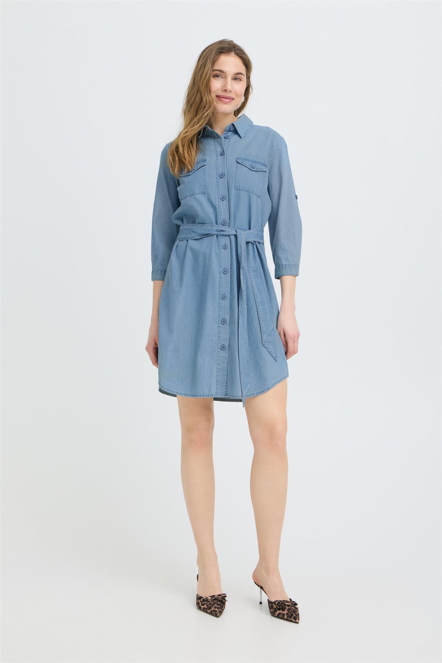 Pulz Jill Dress Light Blue Denim