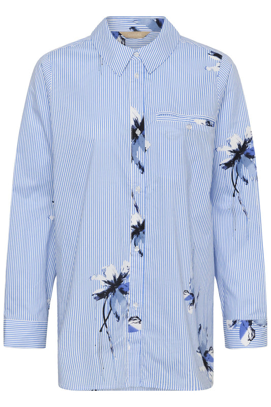 Culture Brila Long Shirt Blue Flower