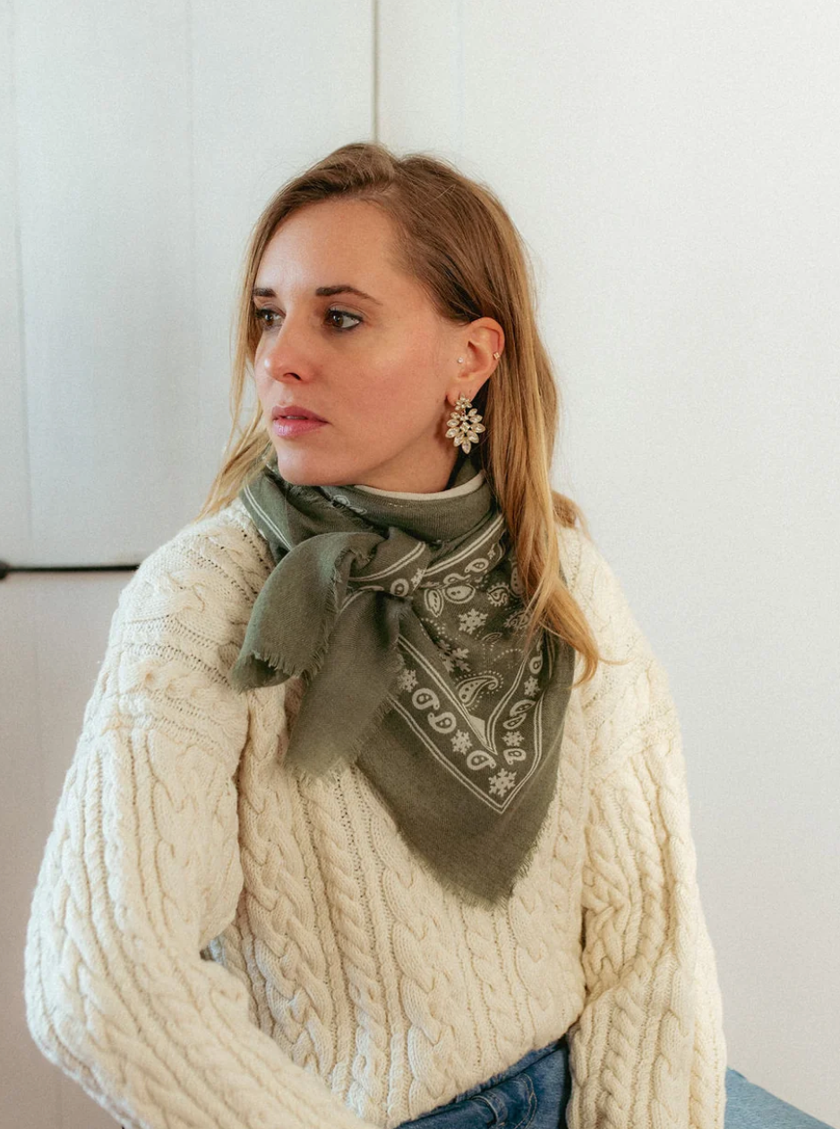Maison Lecomte Flament Scarf Bandana Kaki