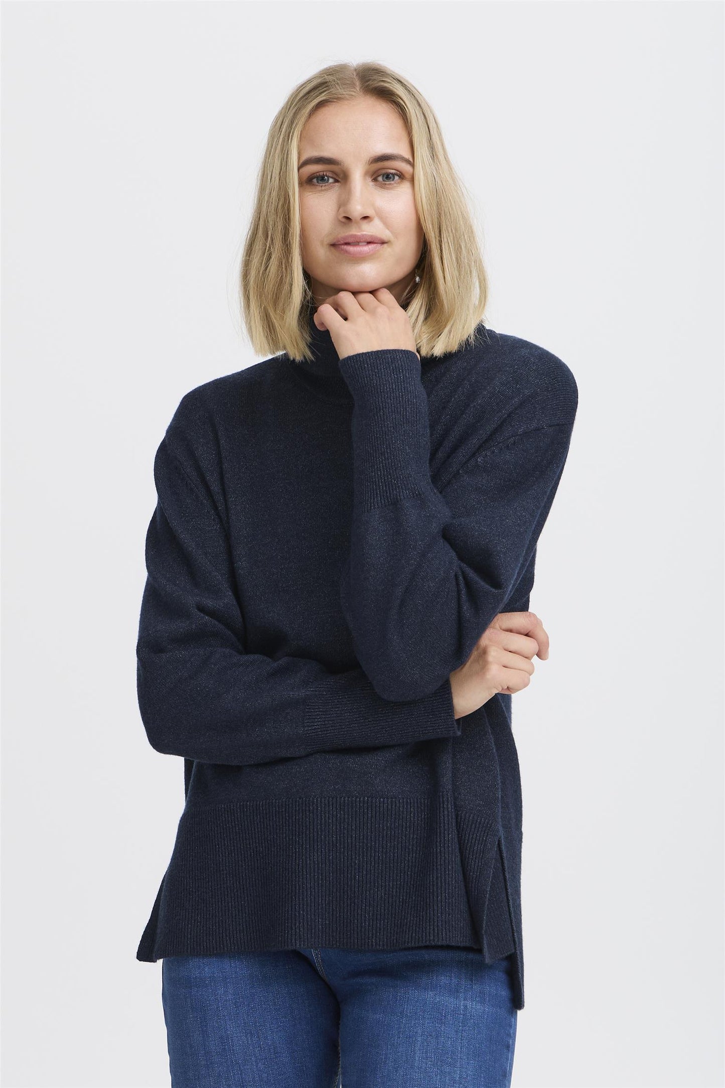 Pulz Steffi Roll Neck Dark Saphire