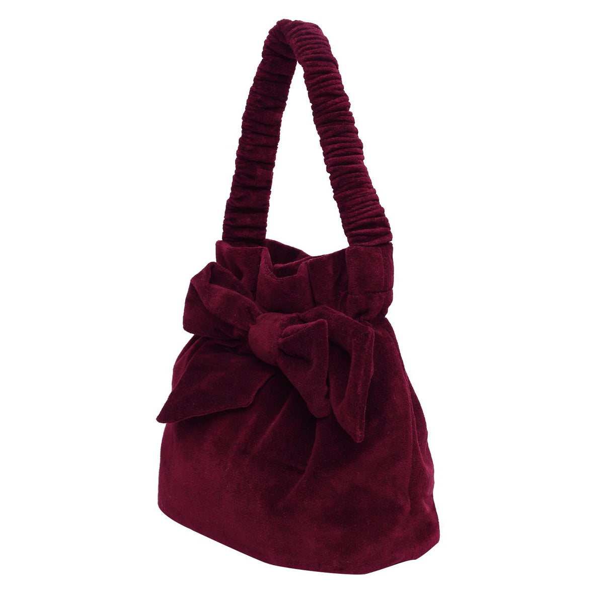 Close to my Heart Velvet Bow Purse Burgundy Red