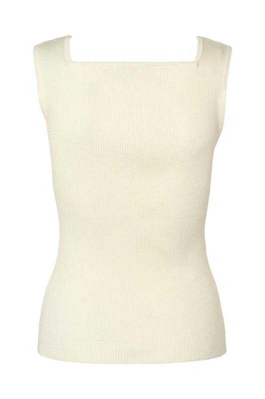 Rue de Femme Noa Reverse Knit Top White