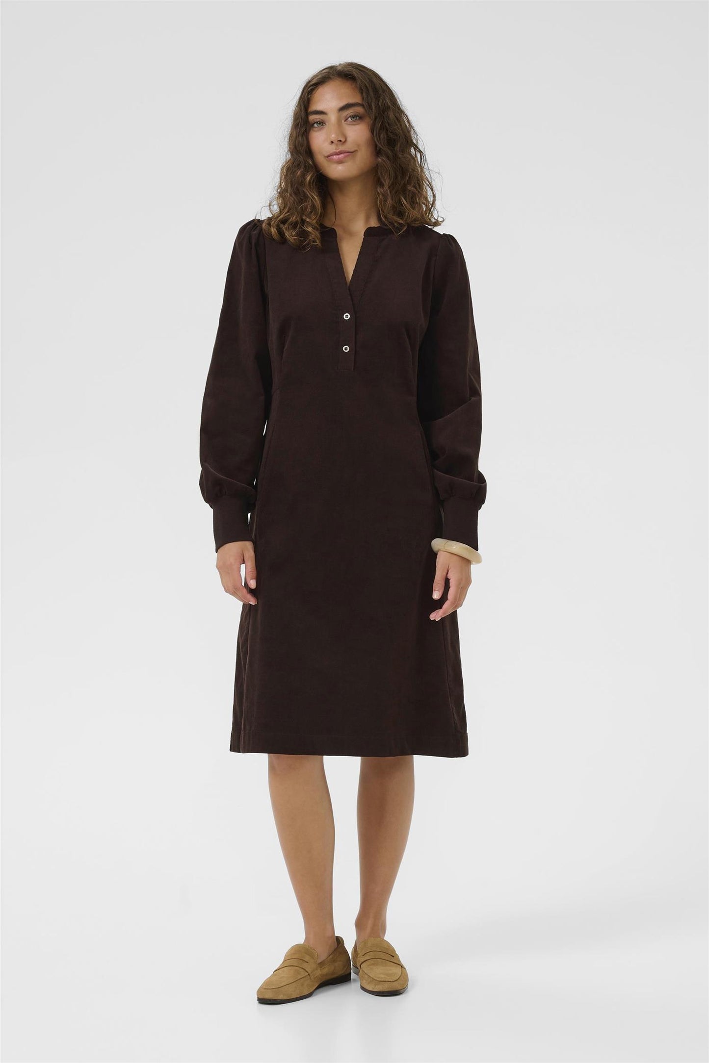 Culture Ula Rhaena LS Dress Coffee Bean