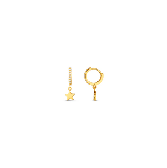 Orelia Pave Mini Hoop Gold