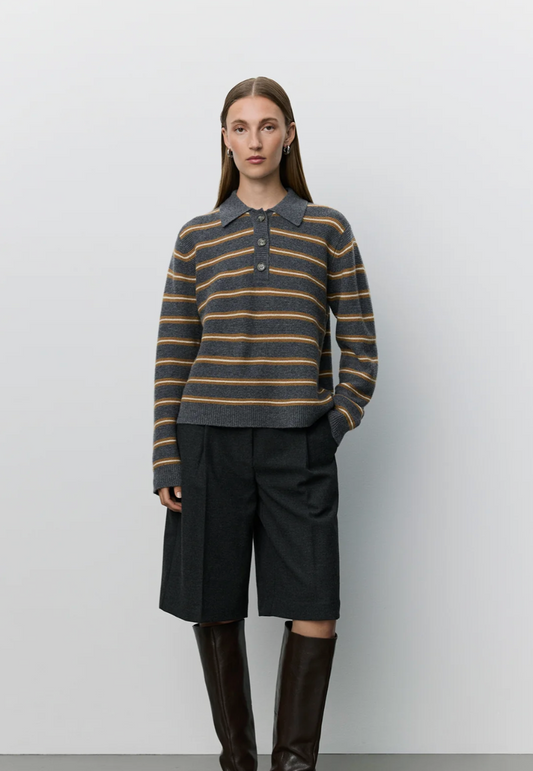 Sofie Schnoor Storma Striped Knit Dark Grey Melange