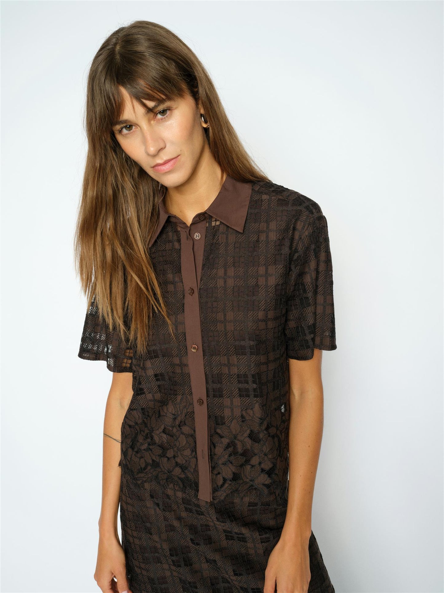 Mos Mosh Lia Checko SS Lace Shirt Delicioso