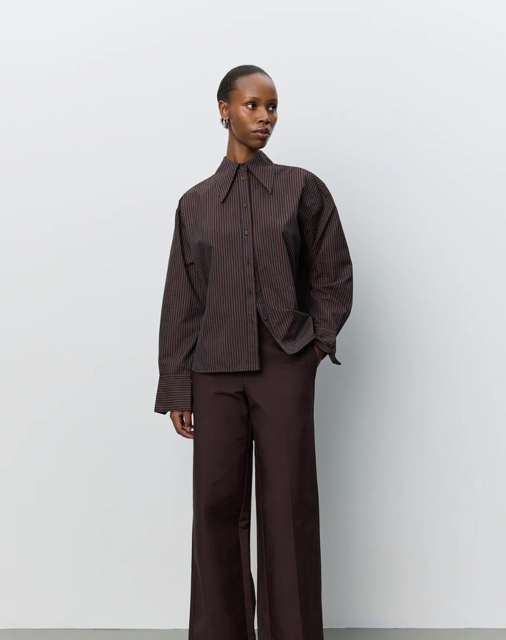 Sofie Schnoor Masha Striped Oversize Shirt Burgunder