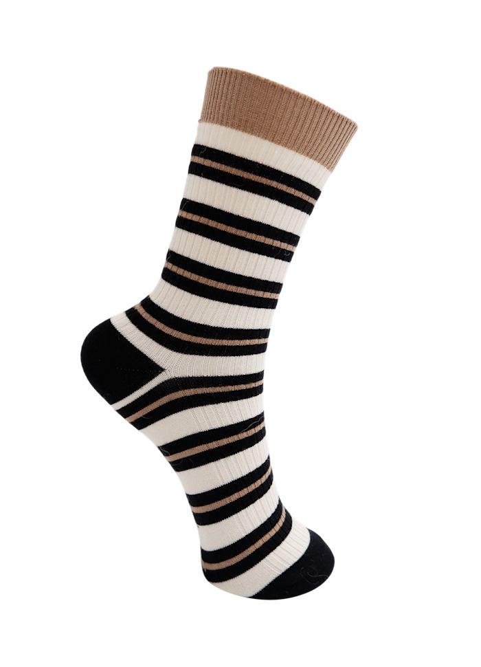 Black Colour Brenda Sock Khaki/Black