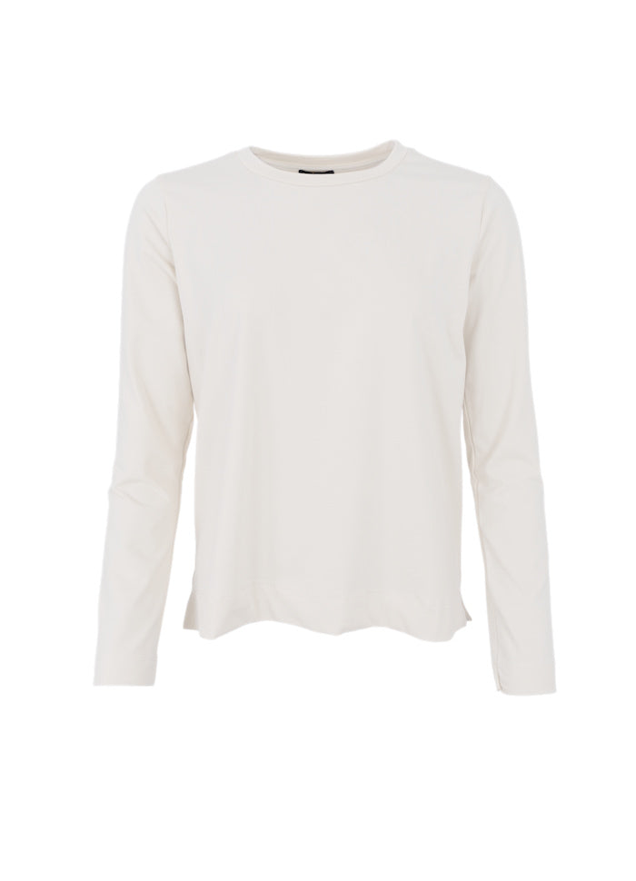 Black Colour May LS Tee Off White