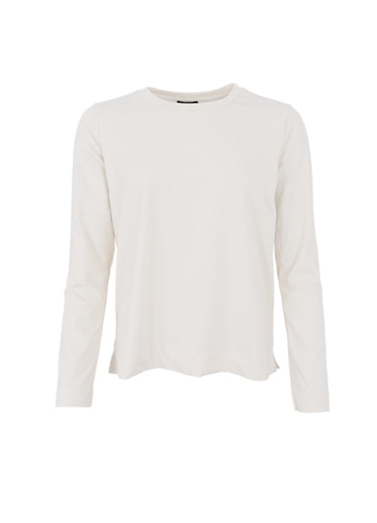 Black Colour May LS Tee Off White
