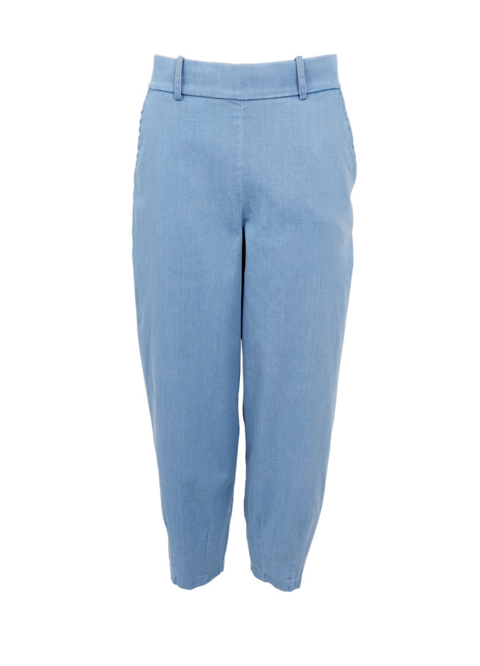 Black Colour Denice Denim Barrel Pant Lt Denim