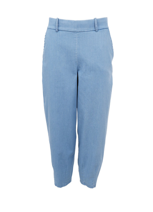Black Colour Denice Denim Barrel Pant Lt Denim