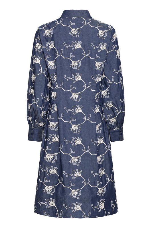 Pulz Macy Dress Dark Blue Denim