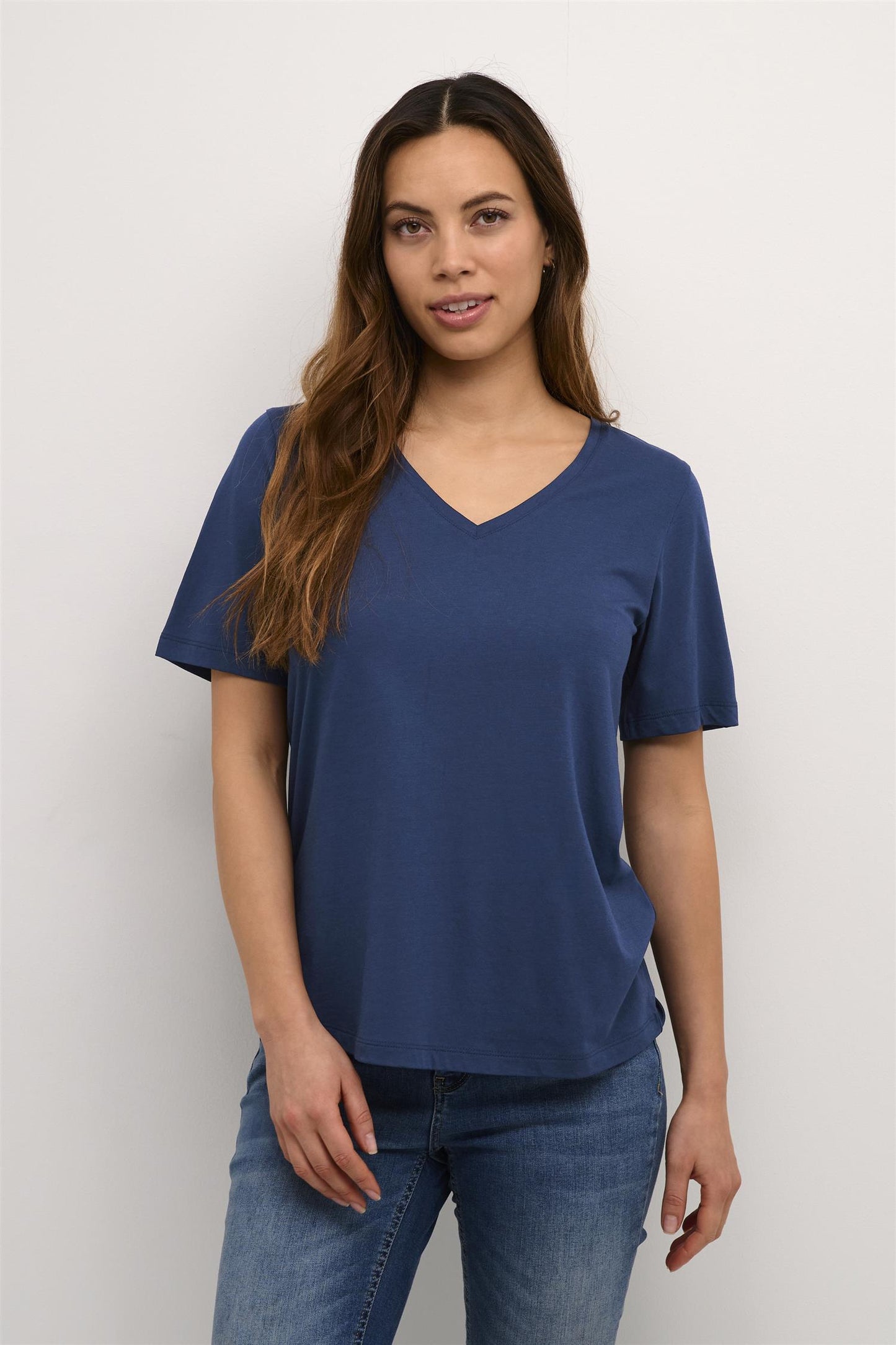 Culture Cameline Vneck Tshirt Dress Blues