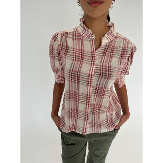 Continue Moe Check Blouse Red Check