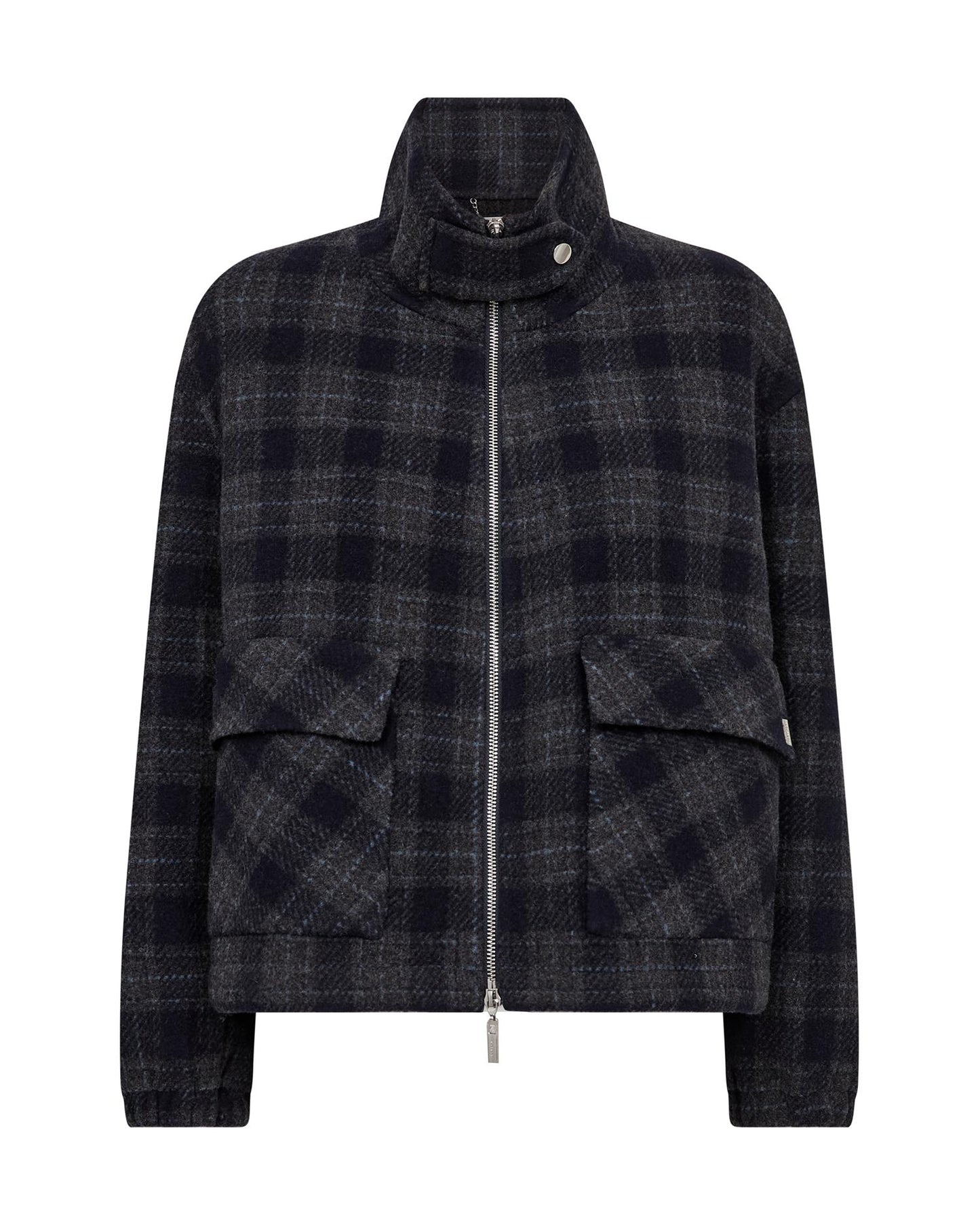 Mos Mosh Camille Check Jacket Salute Navy