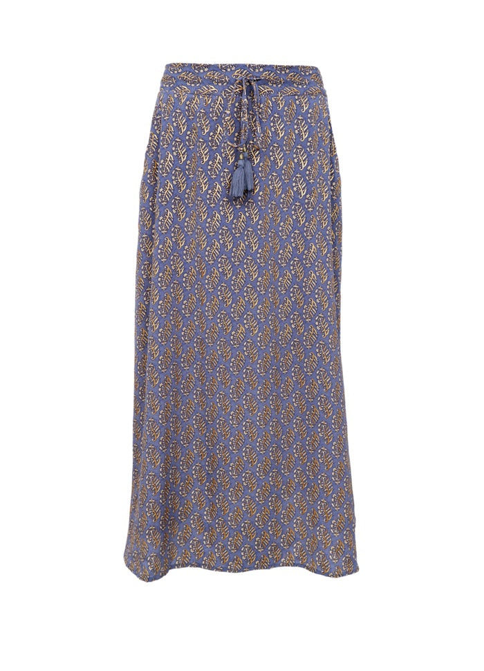 Black Colour Luna Regular Skirt Blue Mist