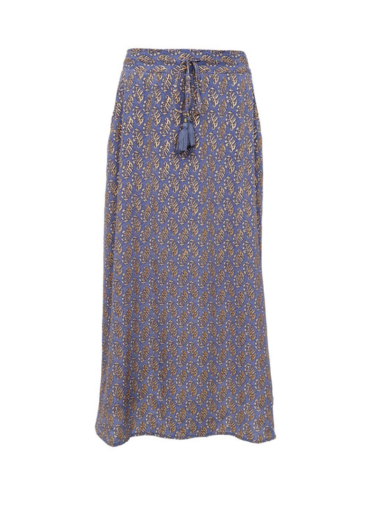 Black Colour Luna Regular Skirt Blue Mist