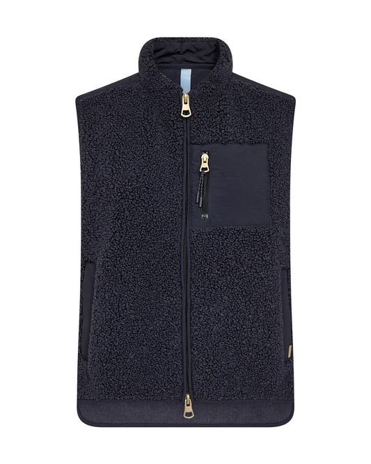 Mos Mosh Rowe Eli Teddy Vest Salute Navy