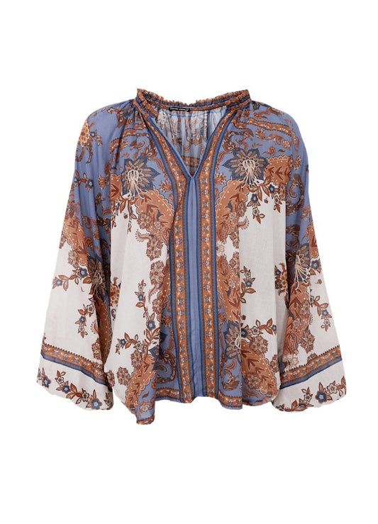 Black Colour Indigo Blouse Blue