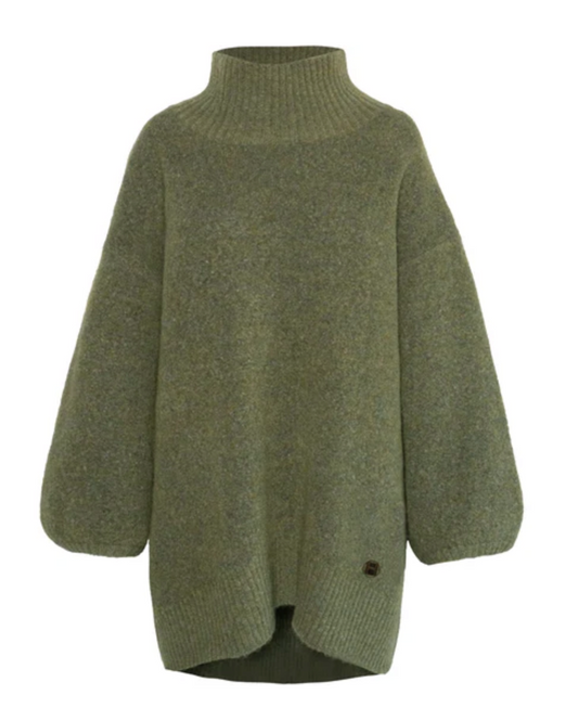 HÉST Fam Patch Long Sweater Winter Moss