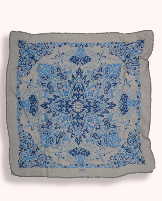 Maison Lecomte Flament Scarf Bandana Blue Stone