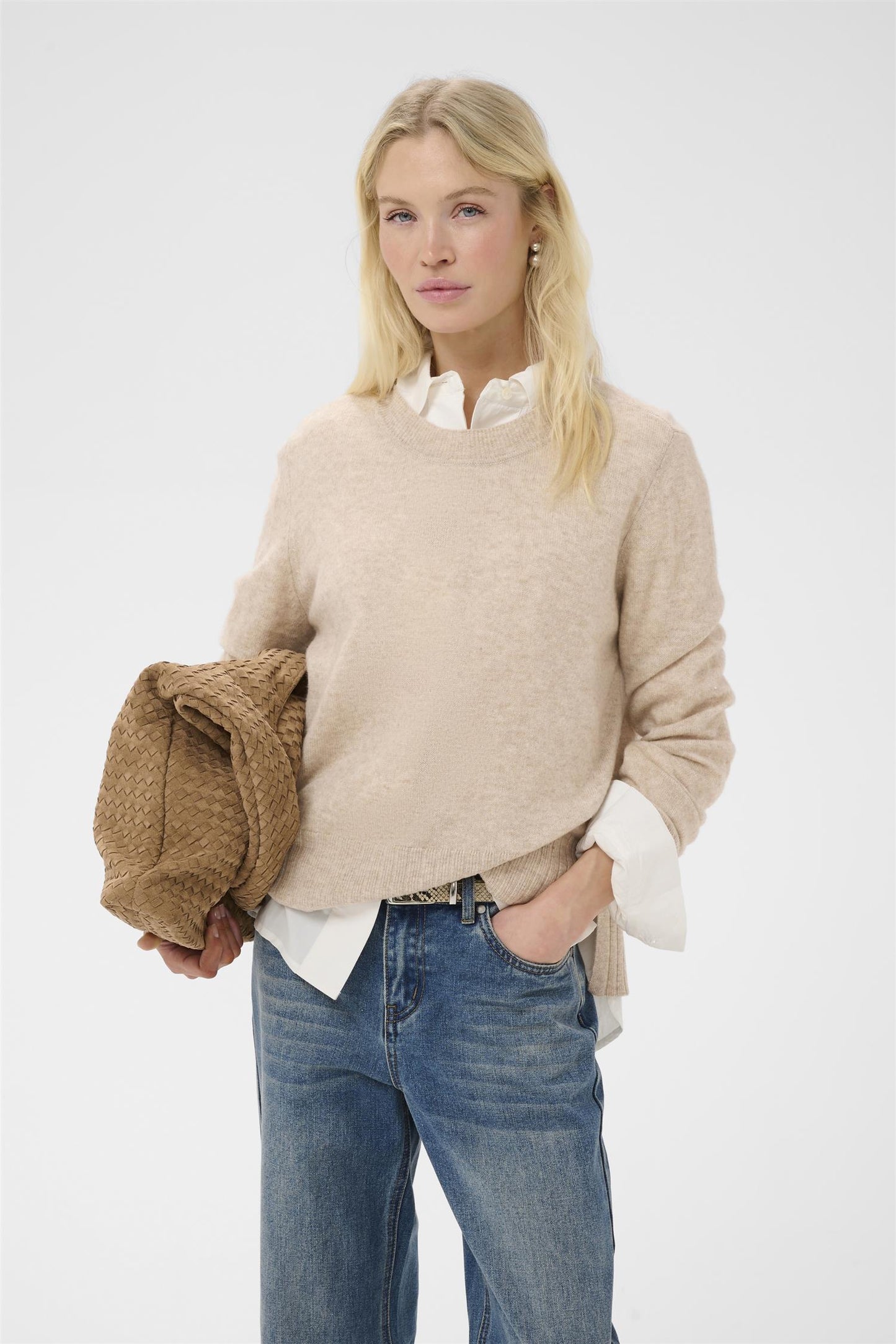 Culture Taia Arrow Pullover Beige Melange