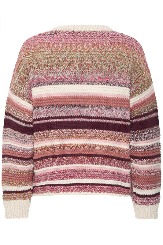 Pulz Rani LS Pullover Rose Knitted Stripe