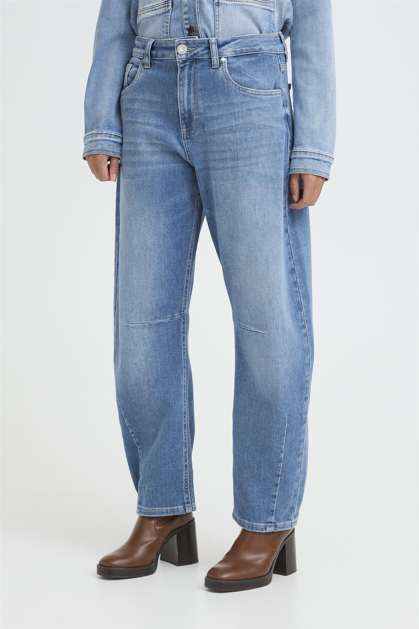 Pulz Anni HW Jeans Barrel Leg Med Blue