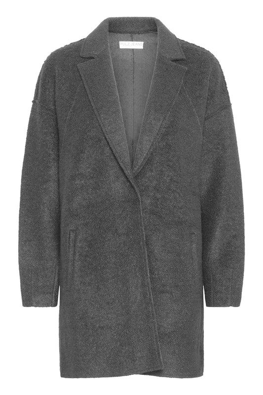 Pulz Lula Wing Coat Dark Grey Melange