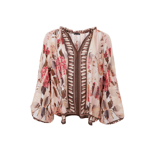 Black Colour Rosewood Blouse Creme Rose