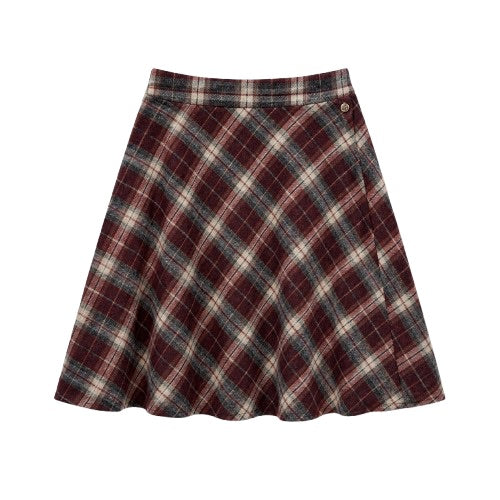 Rah Oslo Check Skirt Short Bordeaux Check