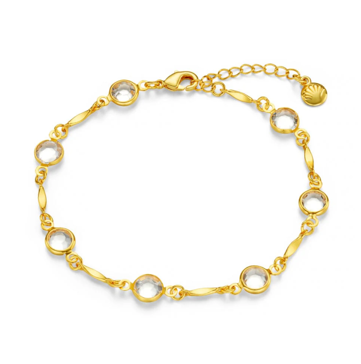 Orelia Faceted Crystal & Link Bracelet