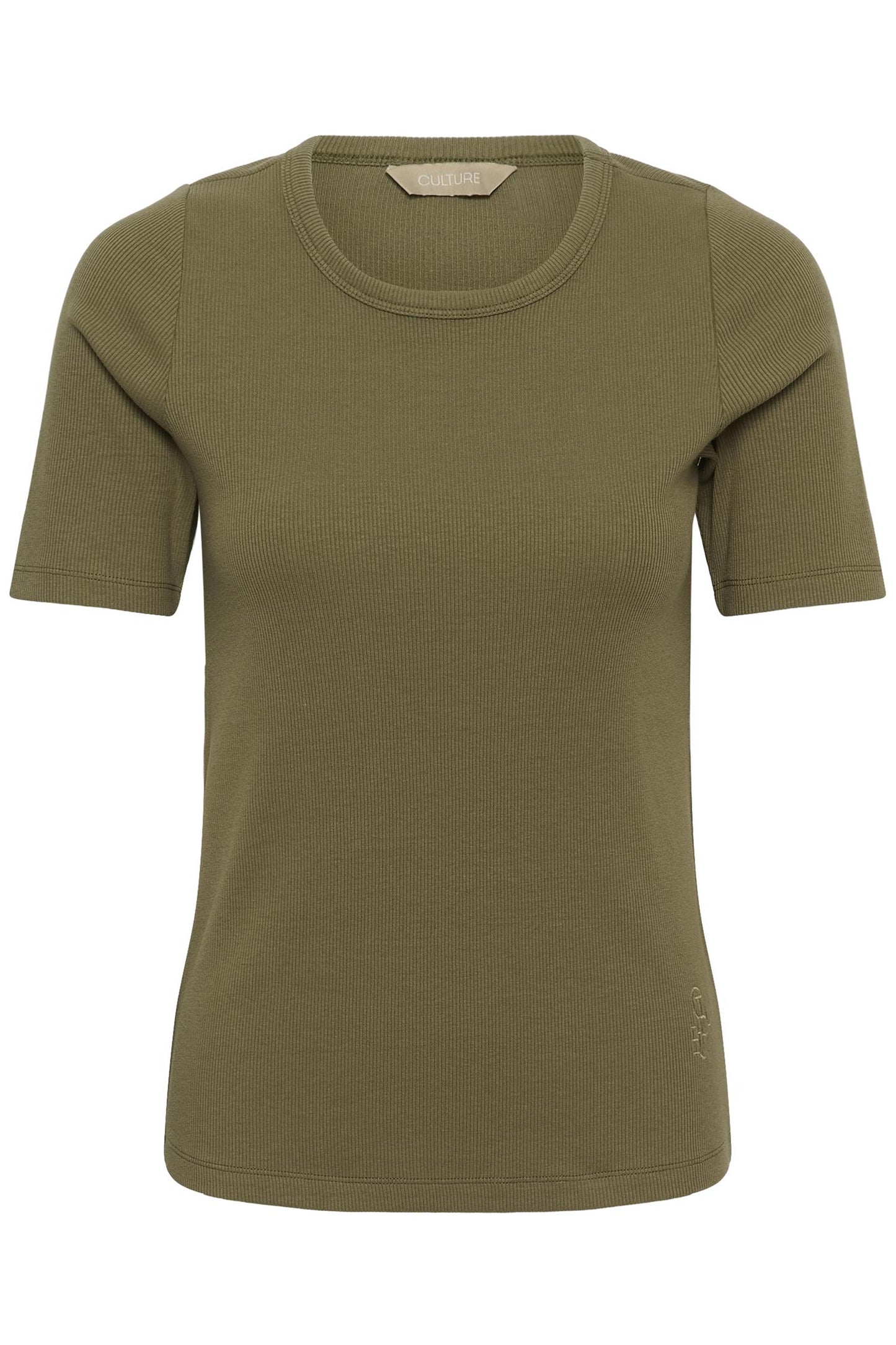 Culture Alyssa Rib T-Shirt Dusky Green