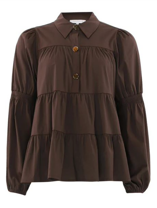 Continue Sanna Gold Buttons Brown