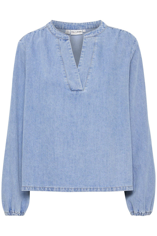 Pulz Malia Blouse Light Blue Denim