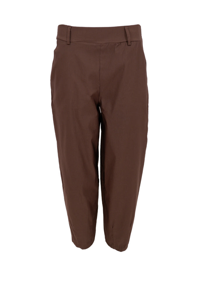 Black Colour Beverly Barrel Pant Hazelnut Brown