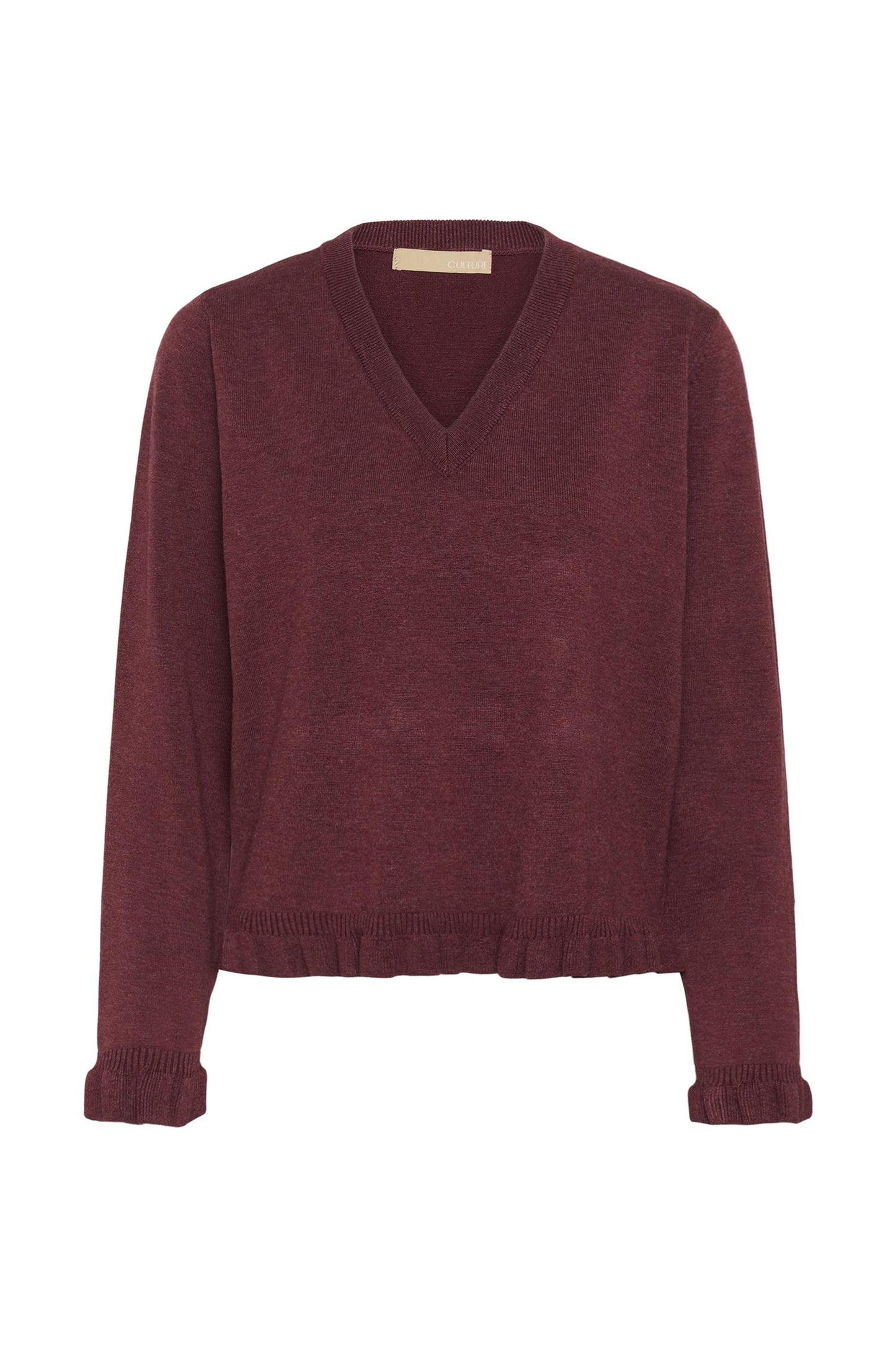 Culture Clare Annemarie Frill V-neck Chocolate Truffle