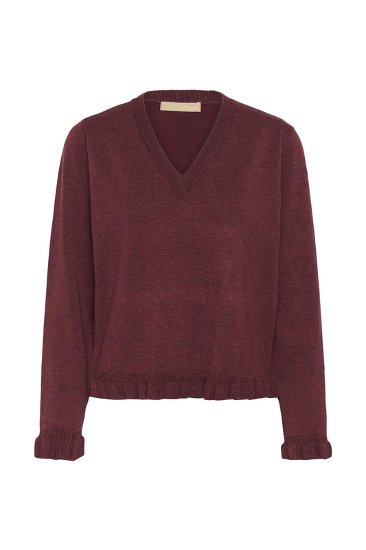 Culture Clare Annemarie Frill V-neck Chocolate Truffle