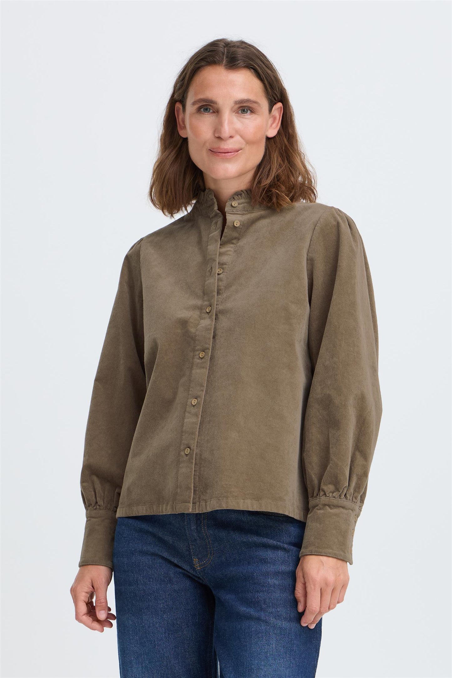 Pulz Sally Feminin LS Shirt Walnut