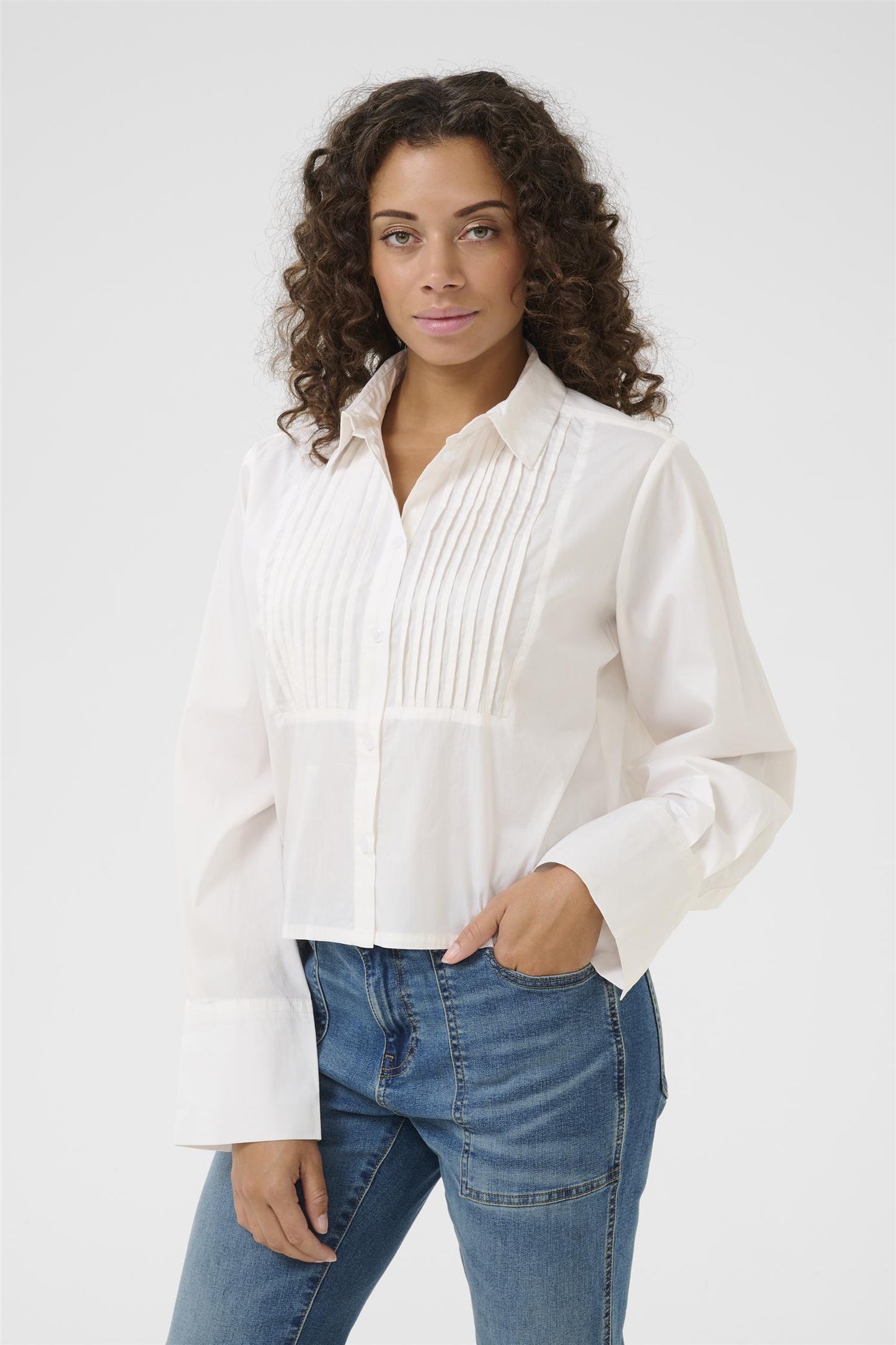 Culture Agnetha Celeste Short Shirt Spring Gardenia