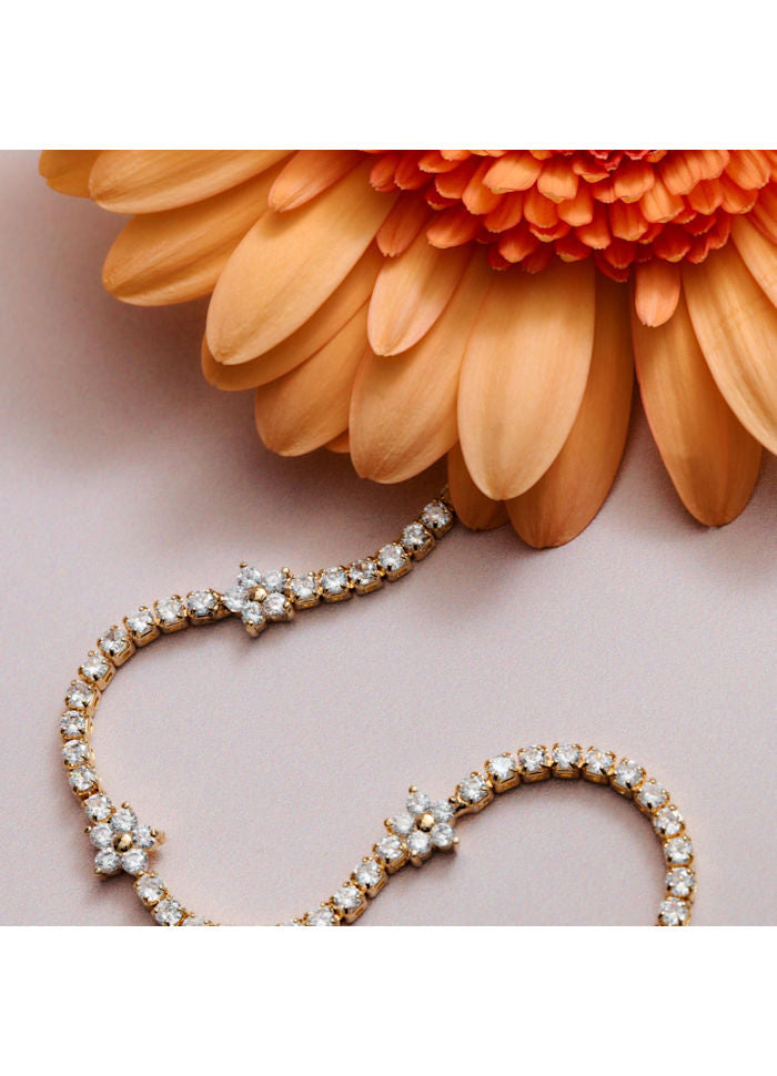 Orelia Flower Stationed Tennis Bracelet Gold