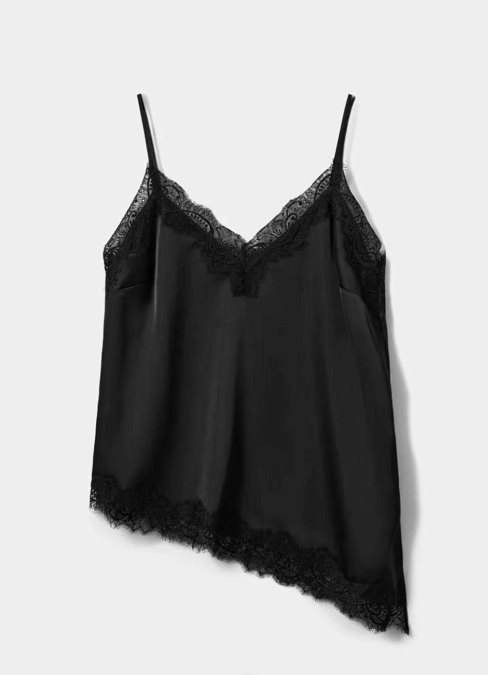 Sofie Schnoor Lewon Satin Lace Slip Top Black