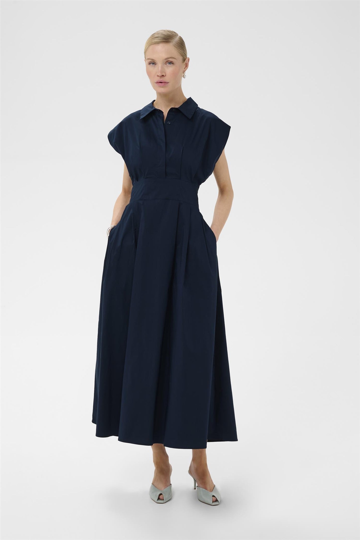 Culture Malue Antoinett Long Dress Blue Iris