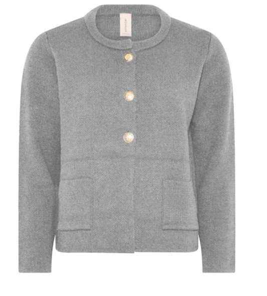 Skovhuus Classic Wool Cardigan Stone Grey