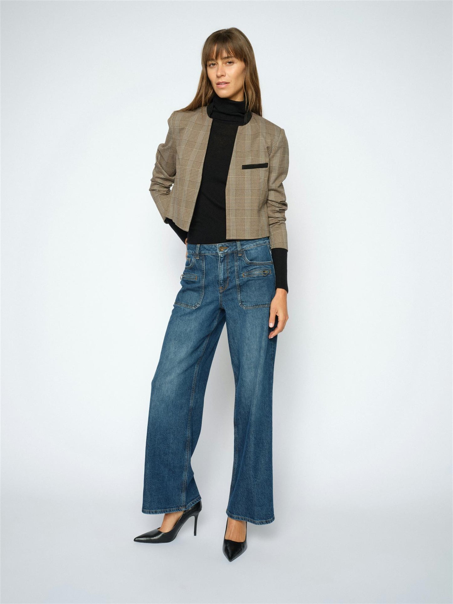 Mos Mosh Dara Zip Jeans Dark Blue